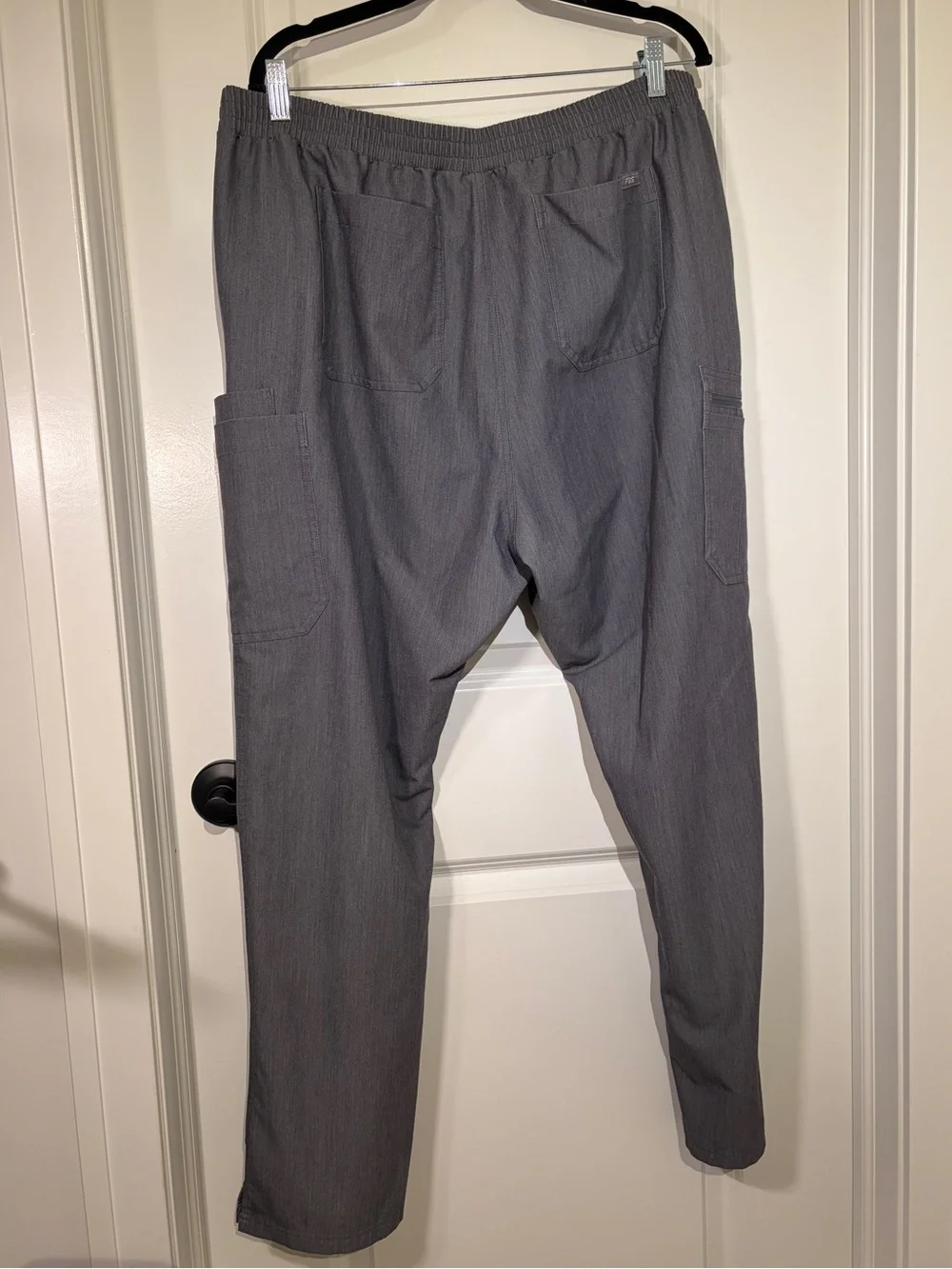 FIGS Men's Technical Collection Scrub Pants Charcoal Heather Gray Teal Tie XXL